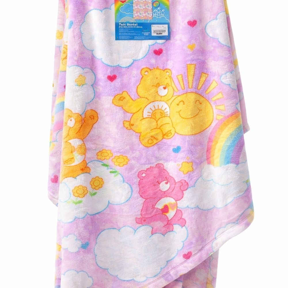 CareBears Pink and Yellow Twin Blanket 60x90 - Picture 3 of 10